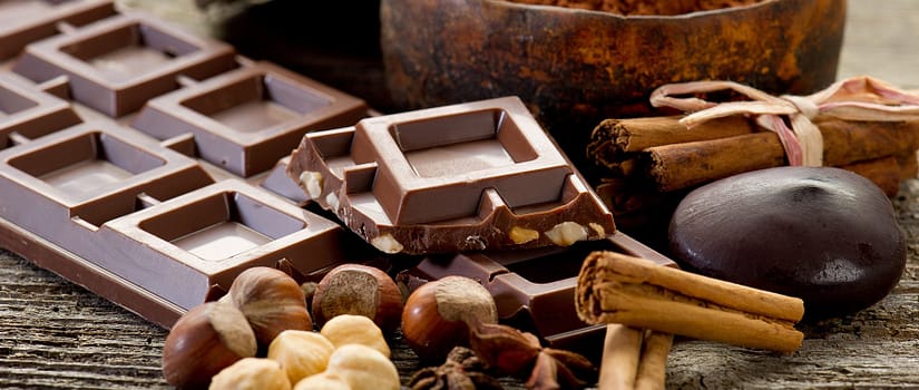 Festive foods - chocolate with ingredients